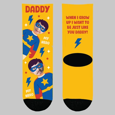 Photo Socks Superhero Daddy