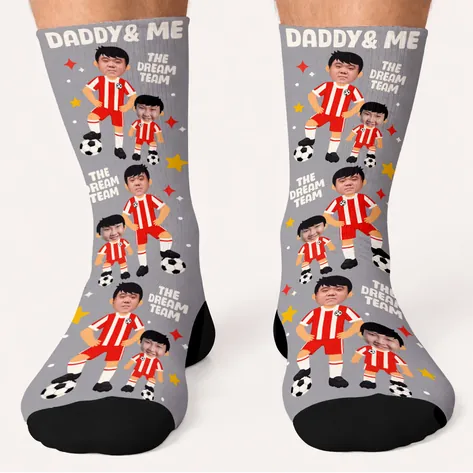 Photo Daddy And Me Football Socks Photo Daddy And Me Football Socks