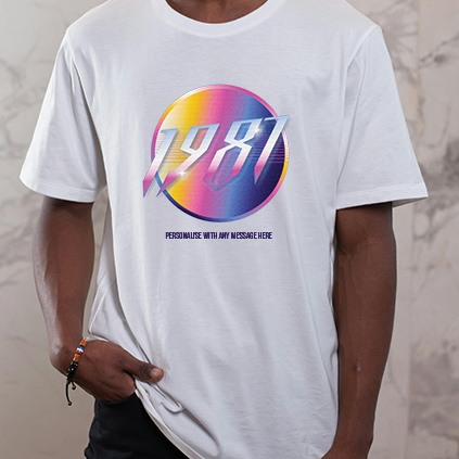 Personalised 1980's Retro T-Shirt Choose Any Year