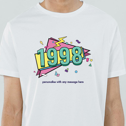 Personalised 1990's Retro T-Shirt Choose Any Year