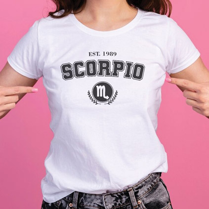 Personalised Zodiac Star Sign Varsity Style T-Shirt