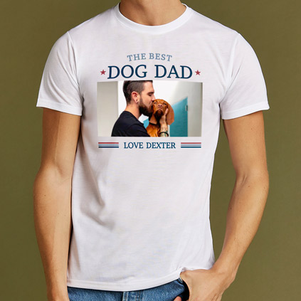 Personalised The Best Dog Dad Photo Upload T-Shirt