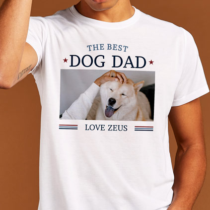 Personalised The Best Dog Dad Photo Upload T-Shirt