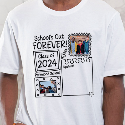Personalised School's Out Sign Here T-Shirt