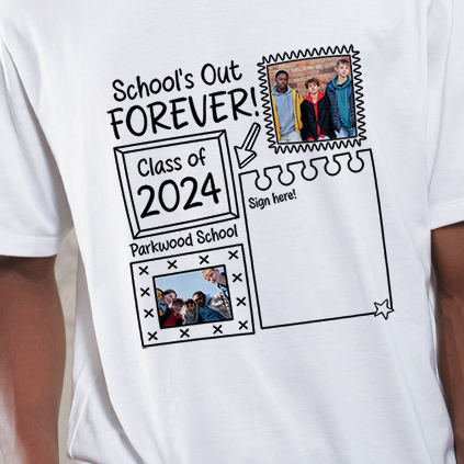 Personalised School's Out Sign Here T-Shirt