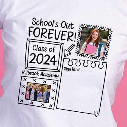 Personalised School's Out Sign Here T-Shirt