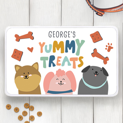 Personalised Yummy Treats Tin For Dogs