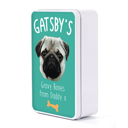 Personalised Dog Face Photo Emergency Snacks Tin