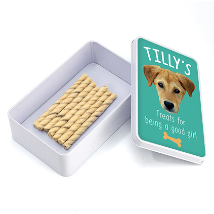 Personalised Dog Face Photo Emergency Snacks Tin