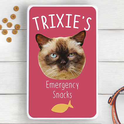 Photo Cutout Cat Face Emergency Snacks Tin