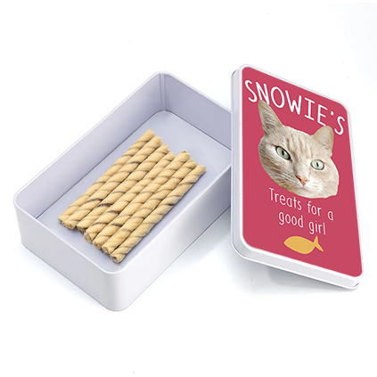 Photo Cutout Cat Face Emergency Snacks Tin