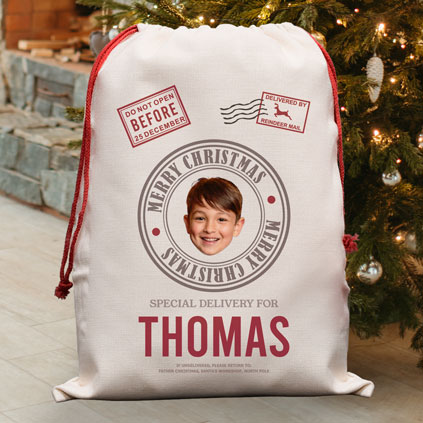 Personalised Santa Sack Photo Upload Christmas Sack For Kids