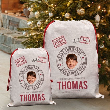 Personalised Santa Sack Photo Upload Christmas Sack For Kids
