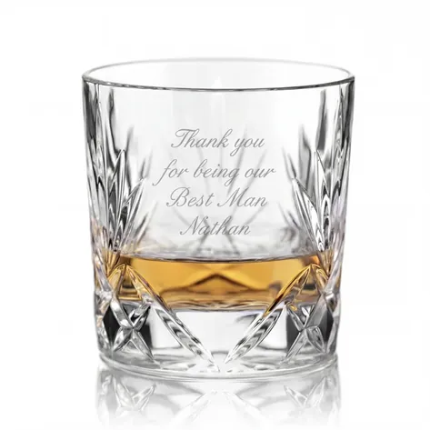 Personalised Whiskey Glass Tumbler Hand Cut Personalised Whiskey Glass Tumbler Hand Cut