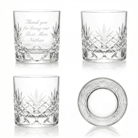 Personalised Whiskey Glass Tumbler Hand Cut