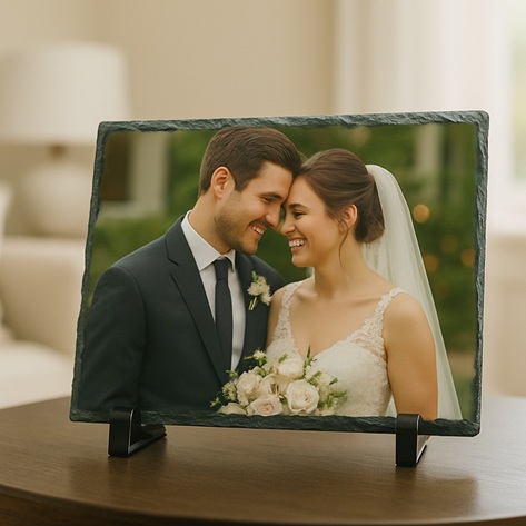 Personalised Photo Print Rock Slate Frame