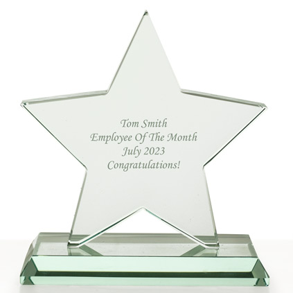 Personalised Glass Star Trophy Award