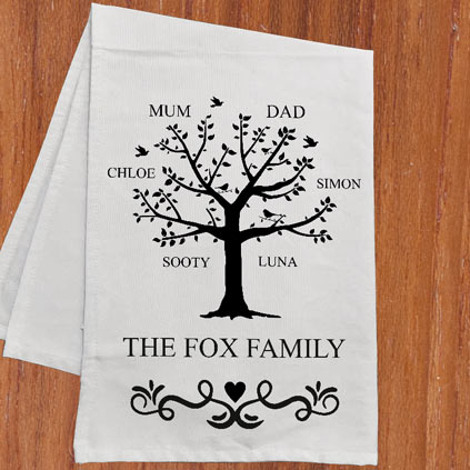 Personalised Tea Towel - Family Tree