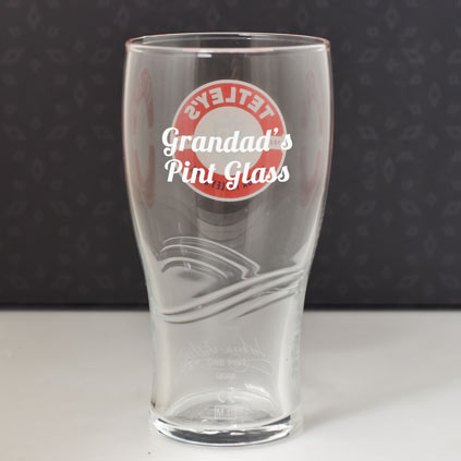 Personalised Tetley's Pint Glass