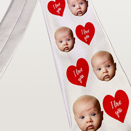 Photo Upload I Love You Heart Tie