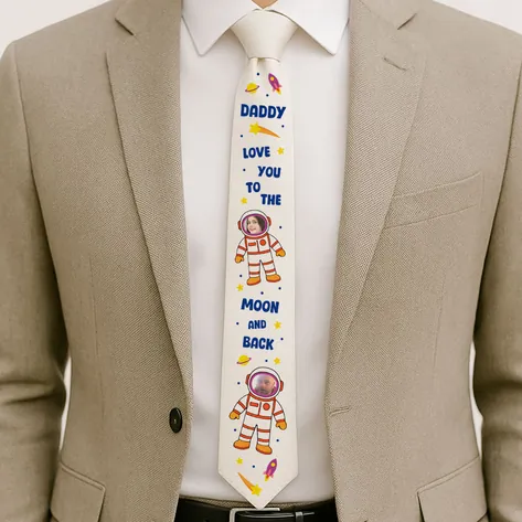 Astronaut To The Moon And Back Photo Tie