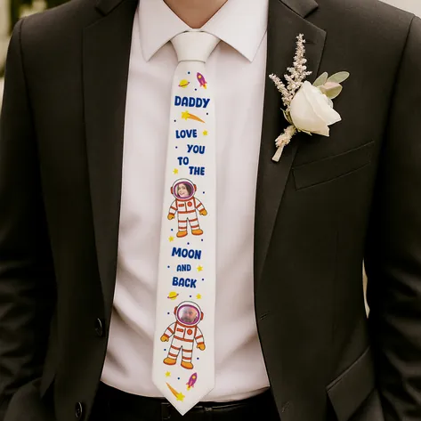 Astronaut To The Moon And Back Photo Tie