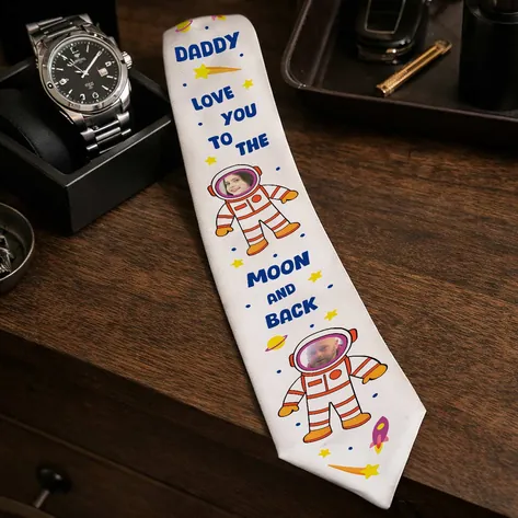 Astronaut To The Moon And Back Photo Tie