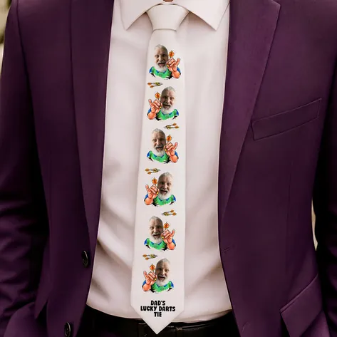 Dad's Lucky Darts Photo Tie