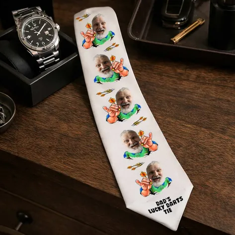Dad's Lucky Darts Photo Tie