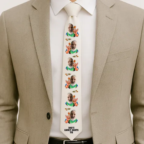 Dad's Lucky Darts Photo Tie