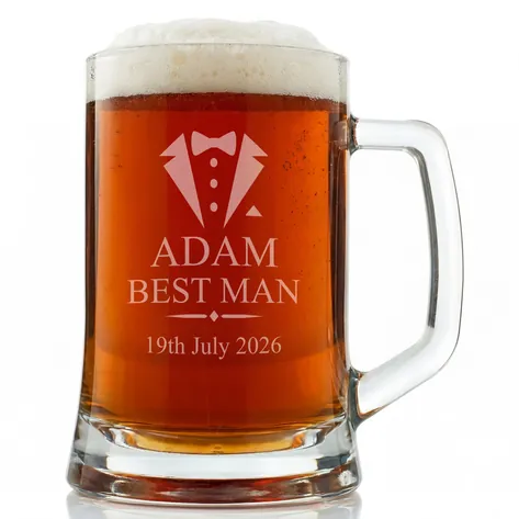 Personalised Wedding Beer Tankard Suit And Tie