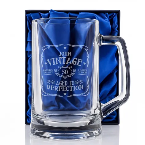 Personalised Pint Tankard - Vintage Birthday Any Name And Age