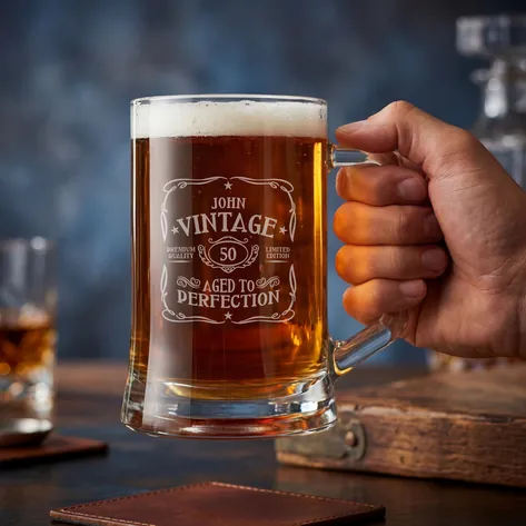 Personalised Pint Tankard - Vintage Birthday Any Name And Age