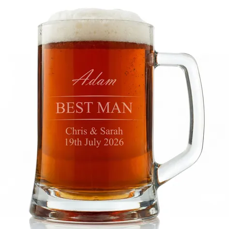 Personalised Wedding Pint Tankard Thank You Groomsman Gift Personalised Wedding Pint Tankard Thank You Groomsman Gift