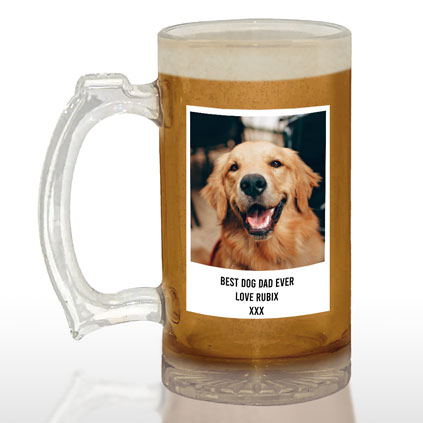Personalised Photo Upload Beer Tankard With Message