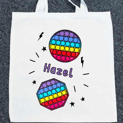 Personalised Pop It Fidget Tote Bag Any Name