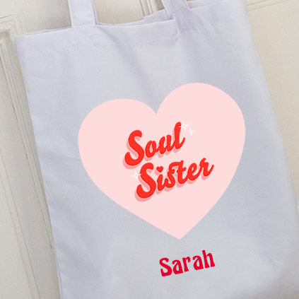 Personalised Galentine's Soul Sister Tote Bag
