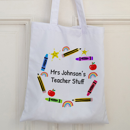 Personalised Thank You Teacher Rainbow Tote Bag