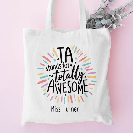 Personalised 'TA Stands For Totally Awesome' Tote Bag