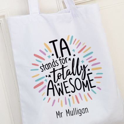 Personalised 'TA Stands For Totally Awesome' Tote Bag