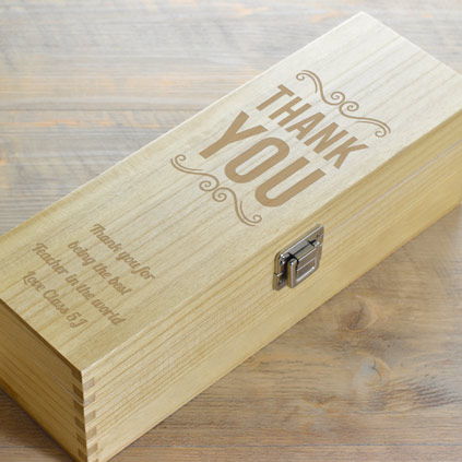 Personalised Thank You Wine Box