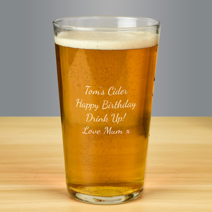 Personalised Thatchers Pint Glass