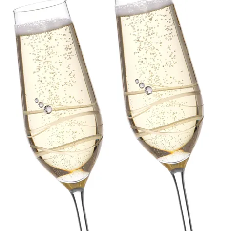 Personalised Venezia Champagne Flutes With Swarovski Crystals