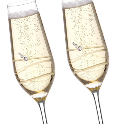 Personalised Venezia Champagne Flutes With Swarovski Crystals