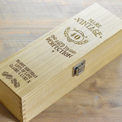 Personalised Wooden Wine Box - Birthday Gift