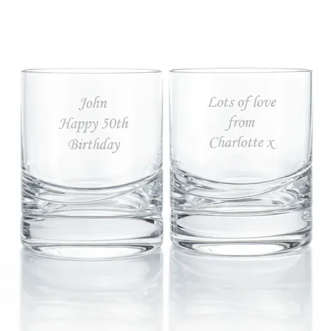 Personalised Wave Cut Engraved Whisky Set