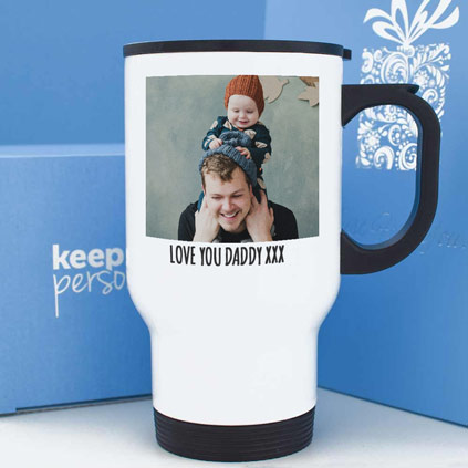 Personalised 14oz Travel Mug Photo And Message