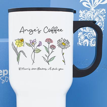 Personalised Travel Coffee Flask If Mums Were Flowers