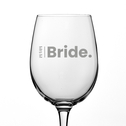 Personalised Bride Groom Wine Glass Choose Option