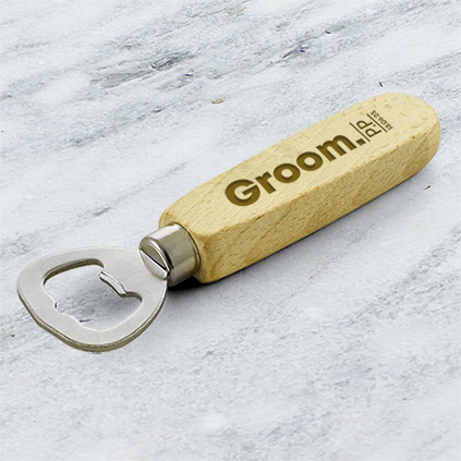 Personalised Wedding Groomsmen Wooden Bottle Opener